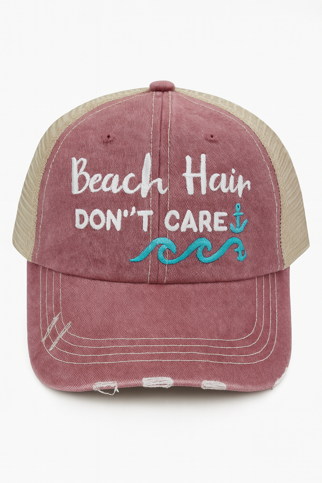 Beach Hair Don’t Care Distressed Cap