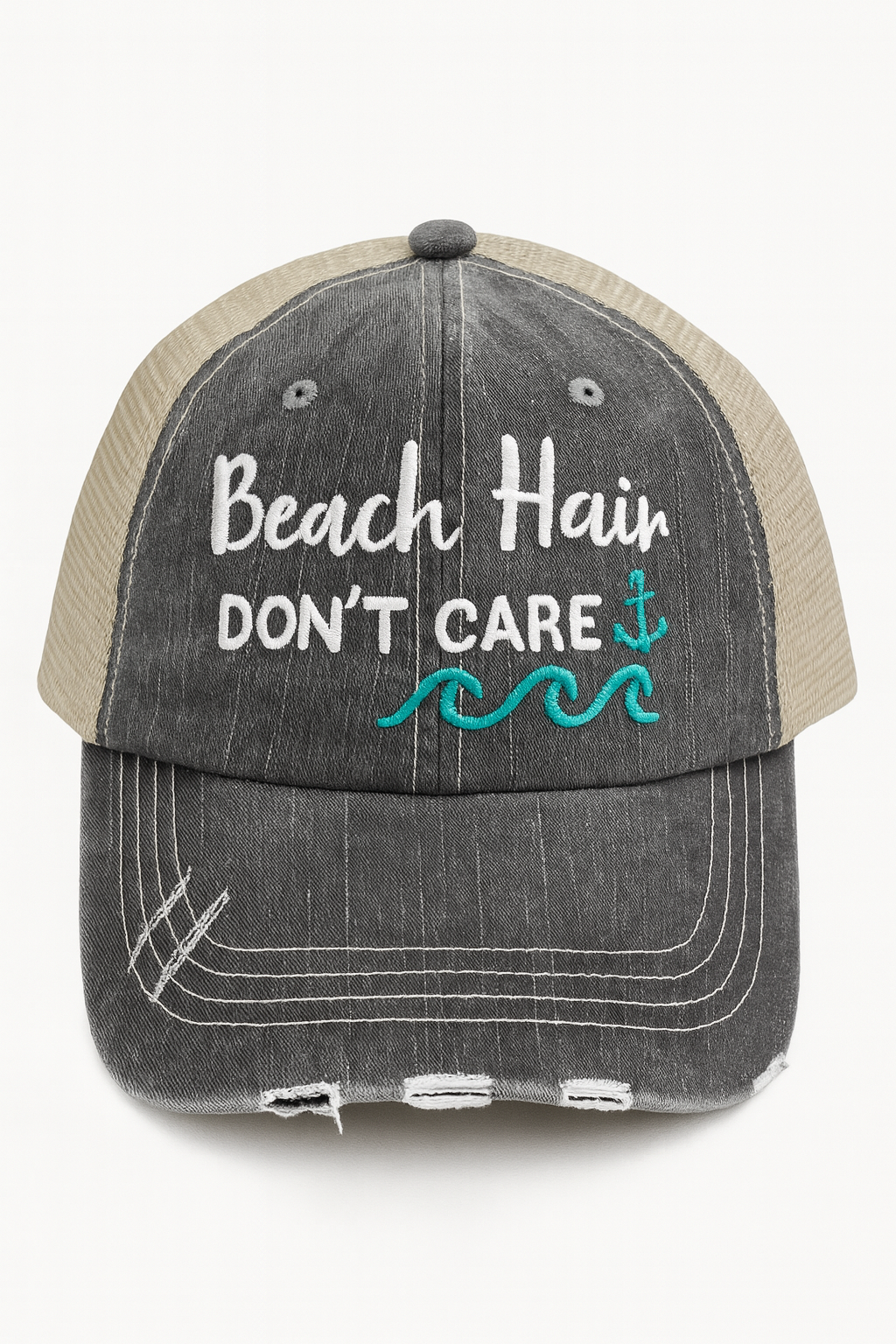 Beach Hair Don’t Care Distressed Cap