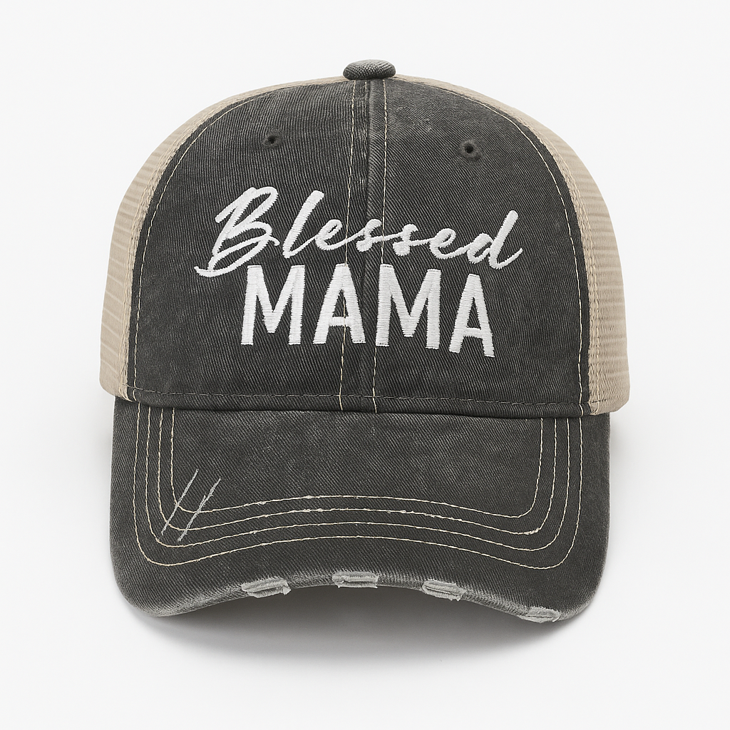 Blessed Mama Distressed Cap