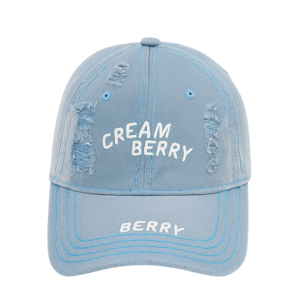 Cream Berry Distressed Cap
