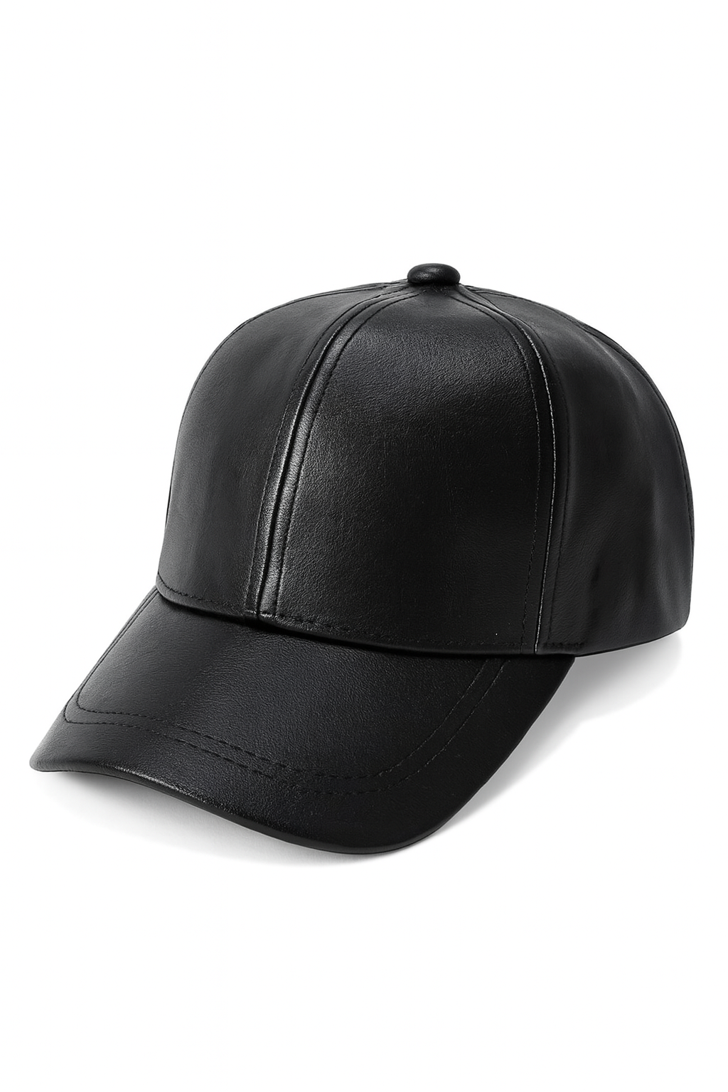 Cream Faux Leather Cap