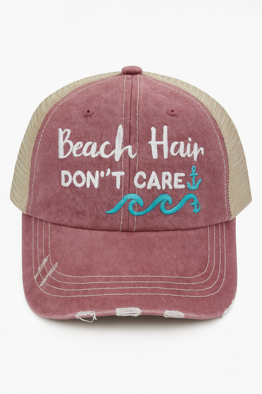 Beach Hair Don’t Care Distressed Cap
