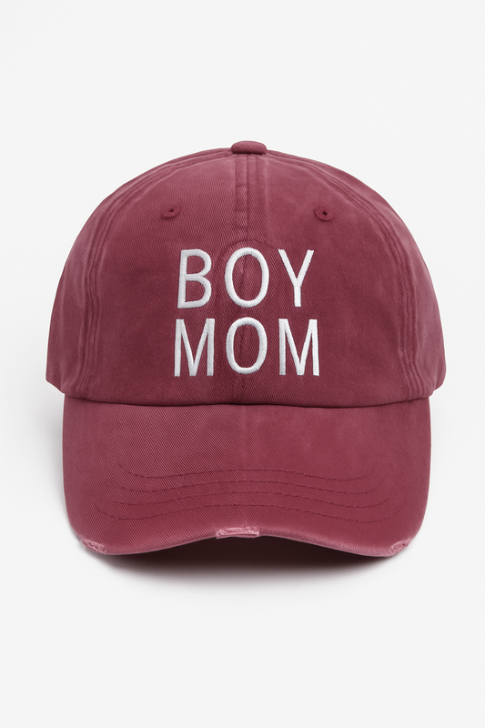 Boy Mom Distressed Baseball Cap