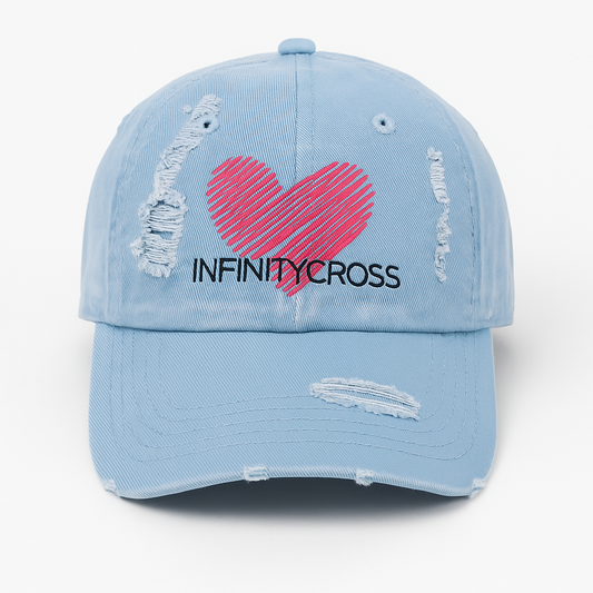 Distressed Heart Embroidered Cap – InfinityCross