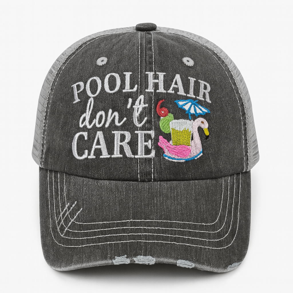 Pool Hair Don’t Care Distressed Cap