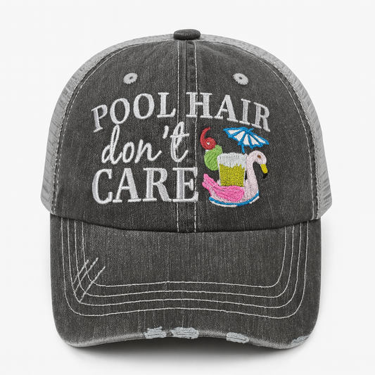 Pool Hair Don’t Care Distressed Cap